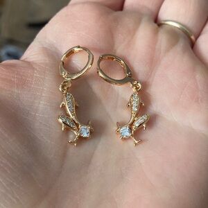Pretty Bird Rose Gold Dolphin Earrings